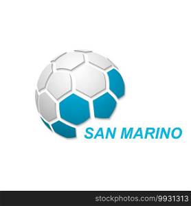 Football banner. Vector illustration of abstract soccer ball with San Marino national flag colors. abstract soccer ball with national flag colors