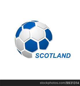 Football banner. Vector illustration of abstract soccer ball with Scotland national flag colors. abstract soccer ball with national flag colors