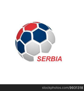 Football banner. Vector illustration of abstract soccer ball with Serbia national flag colors. abstract soccer ball with national flag colors