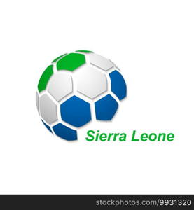 Football banner. Vector illustration of abstract soccer ball with Sierra Leone national flag colors. abstract soccer ball with national flag colors