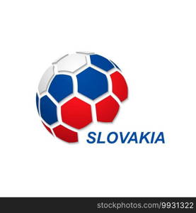 Football banner. Vector illustration of abstract soccer ball with Slovakia national flag colors. abstract soccer ball with national flag colors