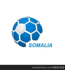 Football banner. Vector illustration of abstract soccer ball with Somalia national flag colors. abstract soccer ball with national flag colors