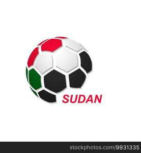 Football banner. Vector illustration of abstract soccer ball with Sudan national flag colors. abstract soccer ball with national flag colors