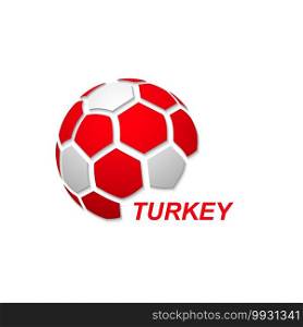 Football banner. Vector illustration of abstract soccer ball with Turkey national flag colors. abstract soccer ball with national flag colors