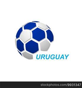 Football banner. Vector illustration of abstract soccer ball with Uruguay national flag colors. soccer ball with national flag colors