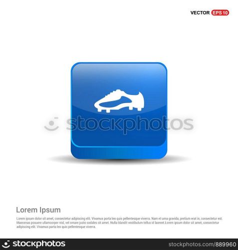 Football Boot Icon - 3d Blue Button.