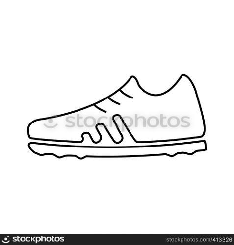 Football boots line icon, thin contour on white background. Football boots line icon