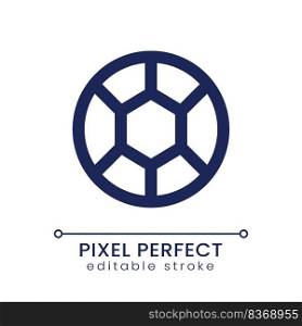 Football club pixel perfect linear ui icon. Popular team game. Soccer match. GUI, UX design. Outline isolated user interface element for app and web. Editable stroke. Poppins font used. Football club pixel perfect linear ui icon