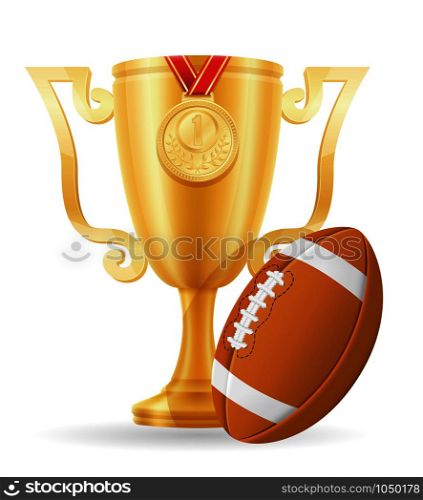 football cup winner gold stock vector illustration isolated on white background