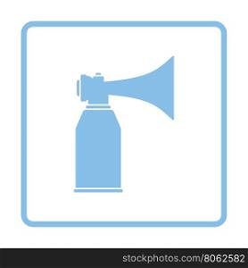 Football fans air horn aerosol icon. Blue frame design. Vector illustration.