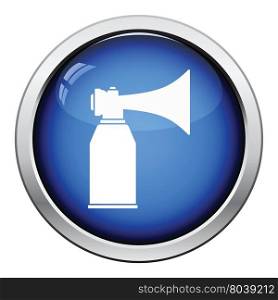 Football fans air horn aerosol icon. Glossy button design. Vector illustration.