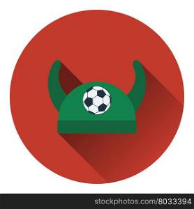 Football fans horned hat icon. Flat color design. Vector illustration.