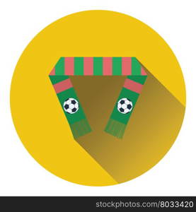 Football fans scarf icon. Flat color design. Vector illustration.