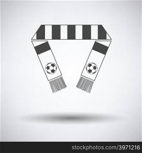 Football fans scarf icon on gray background, round shadow. Vector illustration.