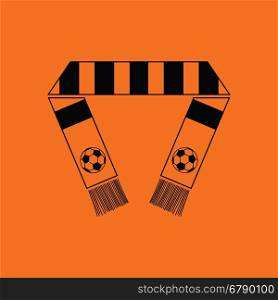 Football fans scarf icon. Orange background with black. Vector illustration.