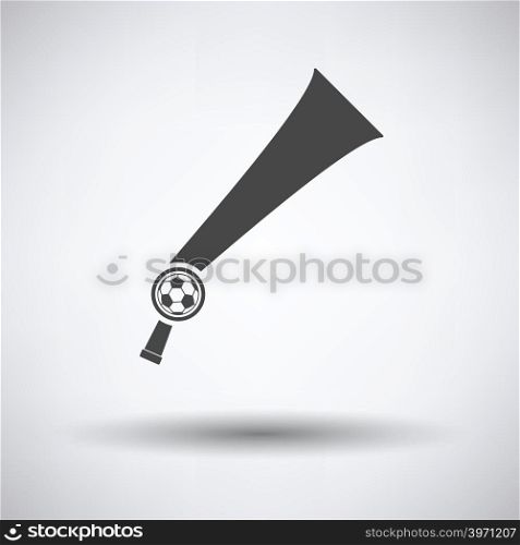 Football fans wind horn toy icon on gray background, round shadow. Vector illustration.