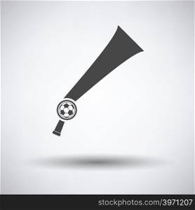 Football fans wind horn toy icon on gray background, round shadow. Vector illustration.