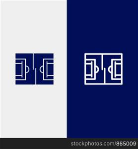 Football, Field, Sports, Soccer Line and Glyph Solid icon Blue banner