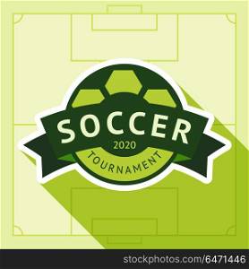 Football green badge. Football green badge, vector illustration 10 EPS, on a green background