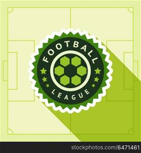 Football green badge. Football green badge, vector illustration 10 EPS, on a green background