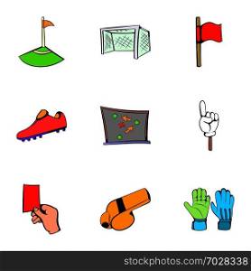 Football icons set. Cartoon illustration of 9 football vector icons for web. Football icons set, cartoon style