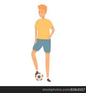 Football kid icon cartoon vector. Sport school. Happy child. Football kid icon cartoon vector. Sport school