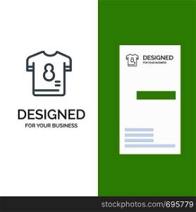 Football, Kit, Player, Shirt, Soccer Grey Logo Design and Business Card Template