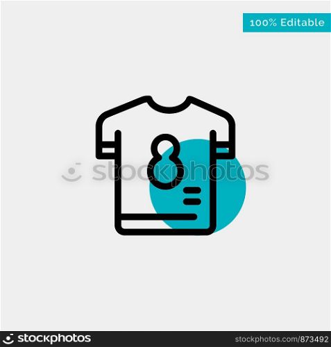 Football, Kit, Player, Shirt, Soccer turquoise highlight circle point Vector icon