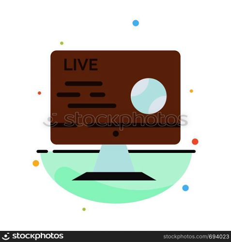 Football, Live, Soccer, Sport, Stream Abstract Flat Color Icon Template