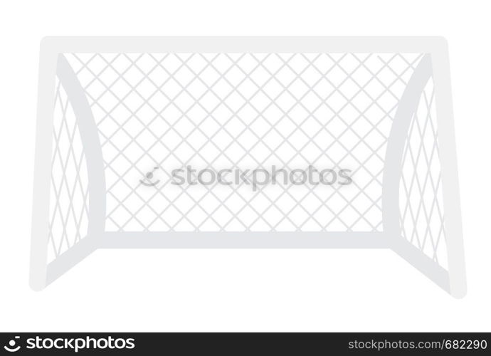 Football metal gate with net vector cartoon illustration isolated on white background.. Football gate with net vector cartoon illustration