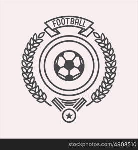 Football. Monochrome vector logo, isolated on white background.