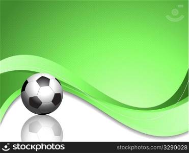 Football on abstract green background