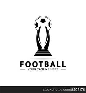 Football or Soccer Ch&ionship Trophy Logo Design vector  icon template.ch&ions football trophy for winner award 