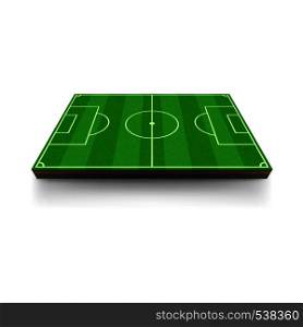 Football or soccer field icon in cartoon style isolated on white background. Side view. Horizontal arrangement. Football field icon, cartoon style