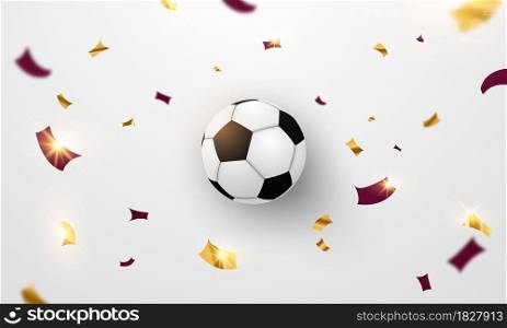 Football Pattern confetti Background for banner, soccer championship 2022 in Qatar