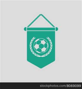 Football pennant icon. Gray background with green. Vector illustration.