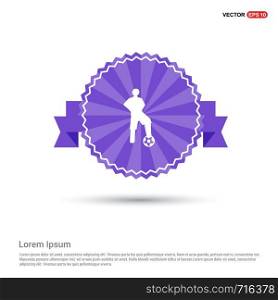 Football Player Icon - Purple Ribbon banner