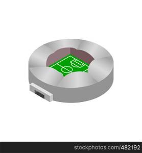Football round stadium 3d icon. Round sport stadium with canopi on a white background. Round stadium with canopi icon