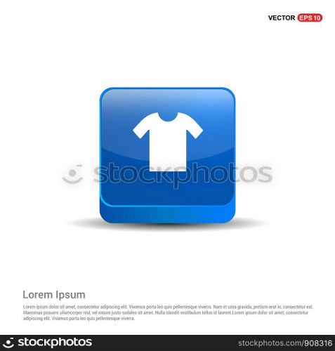 Football shirt icon - 3d Blue Button.