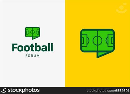 Football soccer field logo. Editable vector logo design.