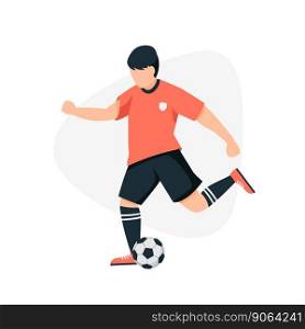 Football soccer player isolated on white background. Man soccer player in cartoon style. Soccer concept. Vector stock