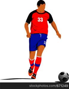 Football (soccer) players. Colored Vector illustration for designers
