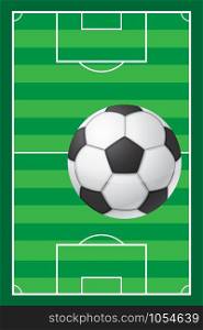football soccer stadiun field and ball vector illustration
