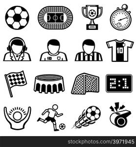 Football sports vector icons. Soccer team symbols. Game soccer and competition team illustration. Football sports vector icons. Soccer team symbols