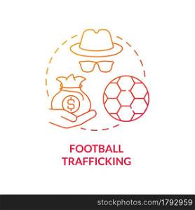 Football trafficking red concept icon. Sportsmen kidnapping abstract idea thin line illustration. Footbal players blackmail. Family threat. Lure into slavery. Vector isolated outline color drawing. Football trafficking red concept icon