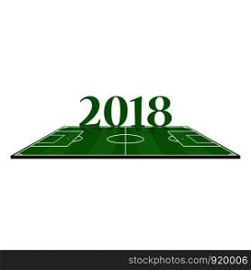 Football world 2018 , Soccer field isolated on white background