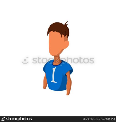 Footballer cartoon icon isolated on a white background. Footballer cartoon icon