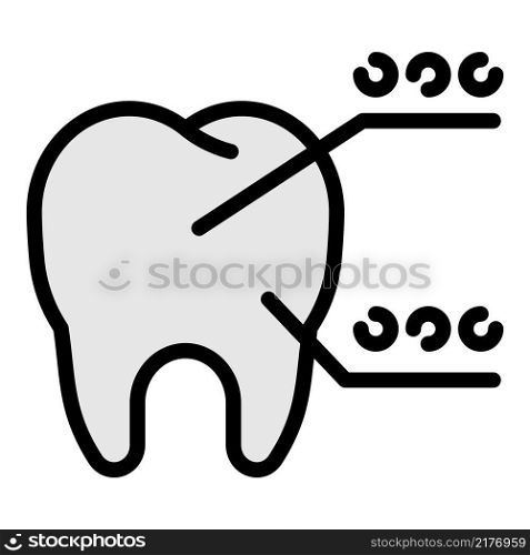 Footnote Tooth icon. Outline footnote Tooth vector icon color flat isolated. Footnote Tooth icon color outline vector