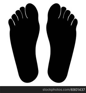 Footprint heel black color icon.. Footprint icon.