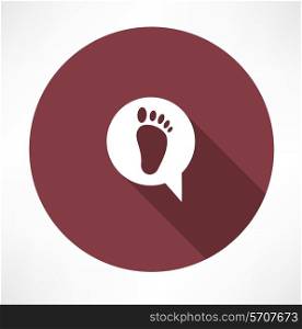 footprint icon Flat modern style vector illustration